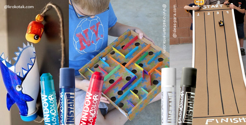Juegos material reciclado- PLAYCOLOR siempre a mano