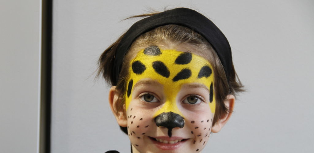 pintar cara niños leopardo