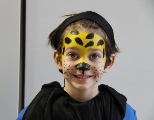 pintar cara niños leopardo